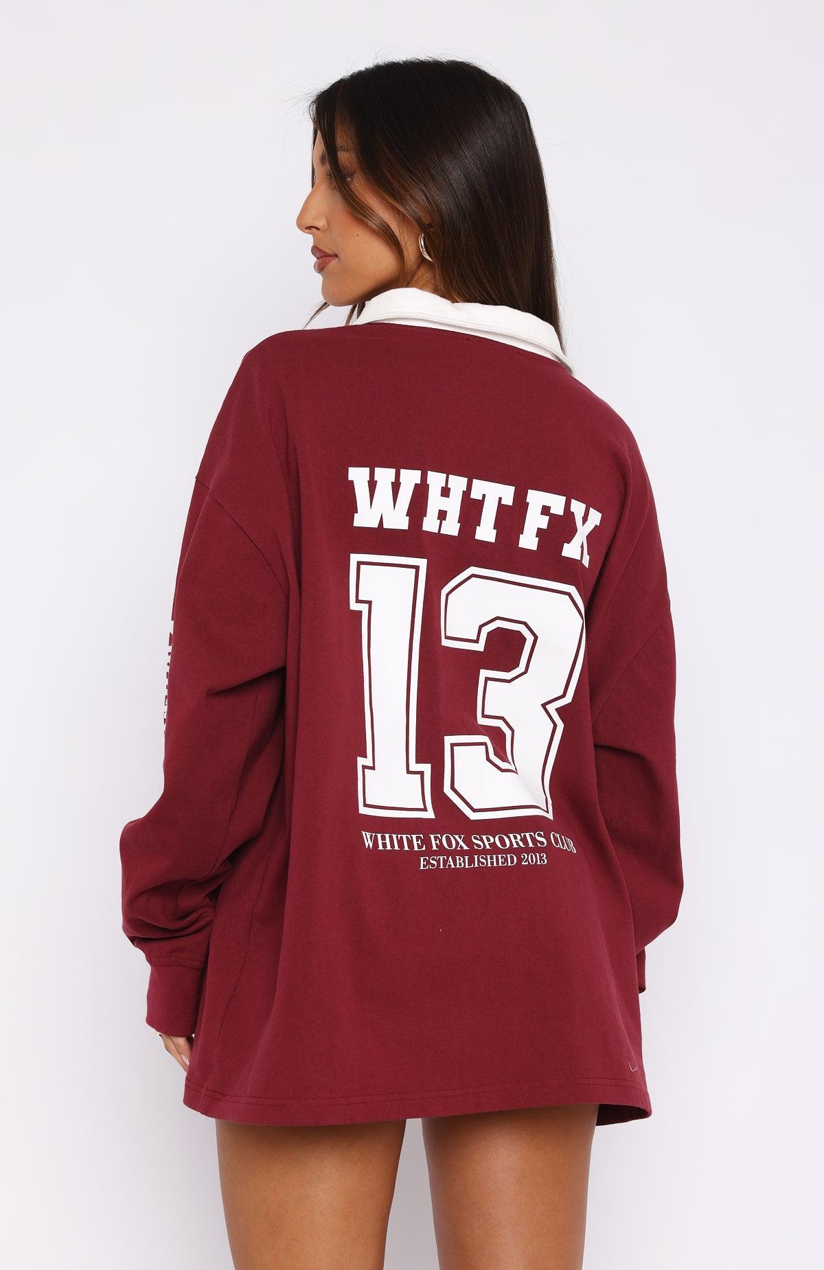 On Your Team Long Sleeve Oversized Tee Maroon Product Image