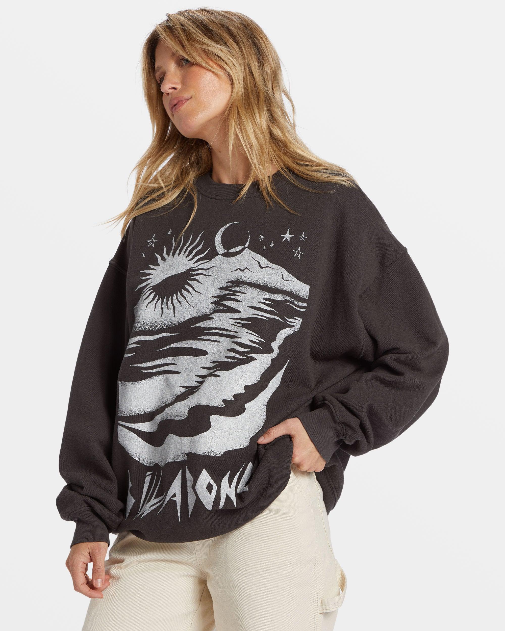 Ride In Oversized Crewneck Sweatshirt - Black Sands Female Product Image