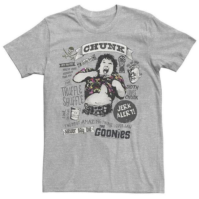 Mens The Goonies Chunk & Sloth Things Text Tee Athletic Grey Product Image