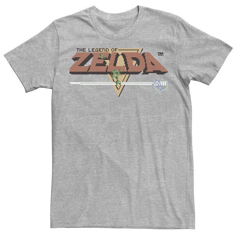 Mens Nintendo Zelda Classic NES 8bit Title Screen Tee Athletic Grey Product Image