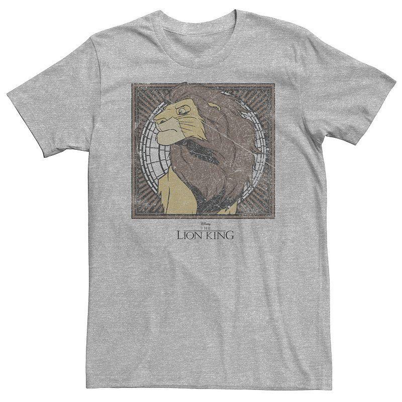 Big & Tall Disney The Lion King Simba Proud Portrait Tee, Mens Athletic Grey Product Image