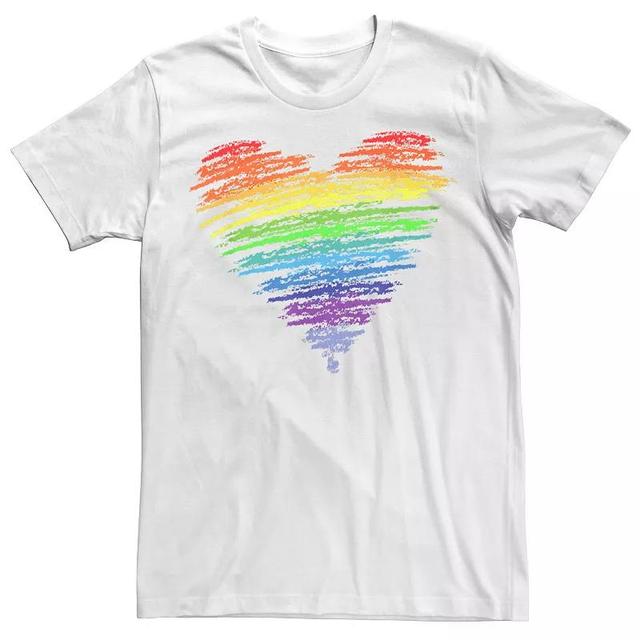 Mens Pride Love Wins Rainbow Heart Graphic Tee Product Image