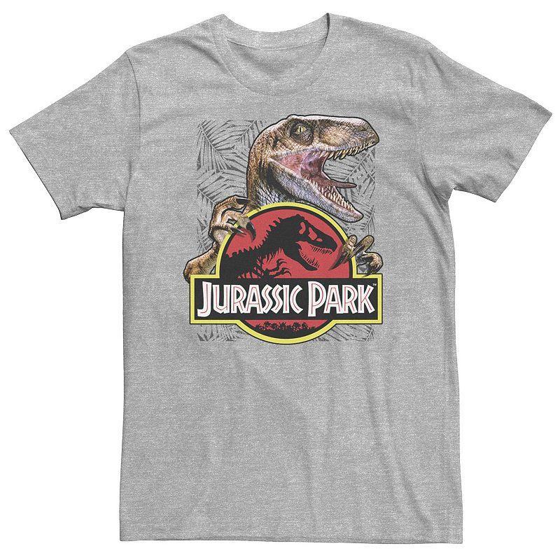 Big & Tall Jurassic Park Raptor Holding Graphic Tee, Mens Athletic Grey Product Image