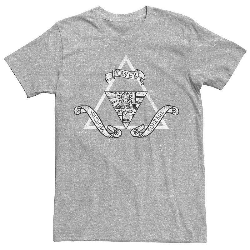 Mens Nintendo Zelda Power Wisdom Courage The Triforce Tee Athletic Grey Product Image