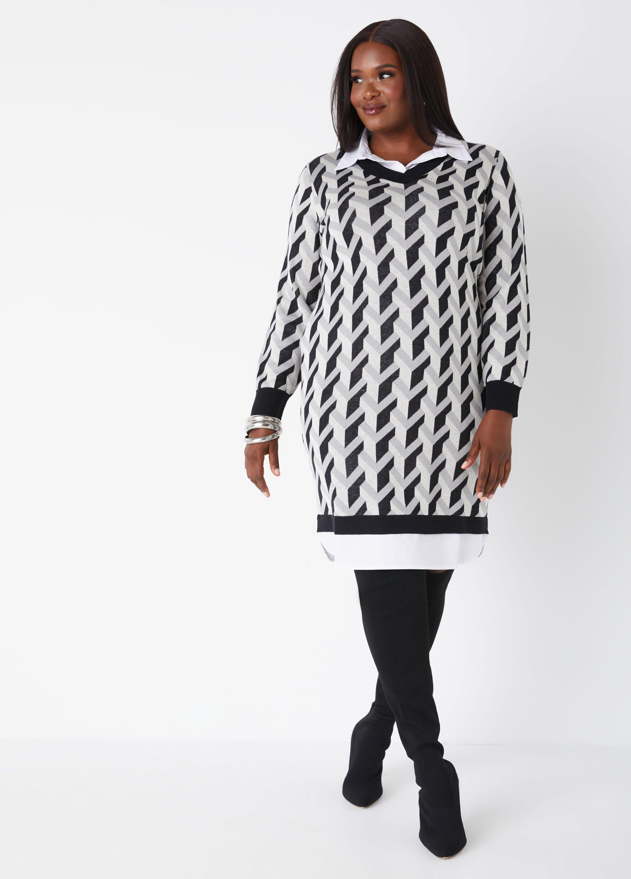 Paneled Intarsia Knit Dress Product Image