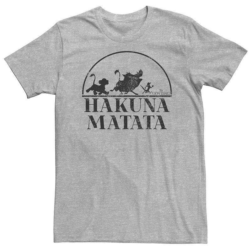 Disneys The Lion King Big & Tall Hakuna Matata Simple Text Tee, Mens Athletic Grey Product Image