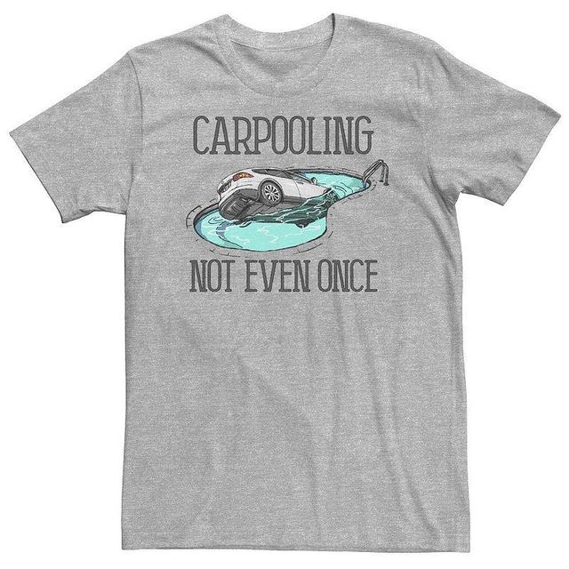 Big & Tall Trendy Never Carpool Tee, Mens Athletic Grey Product Image