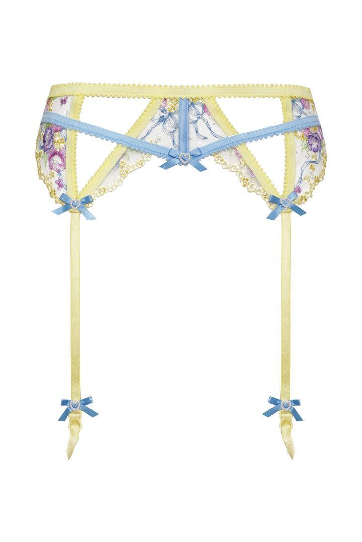 Lavender Meadows Embroidery Garter — Yellow Product Image