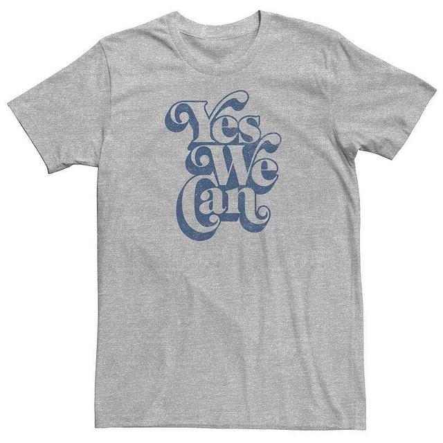 Mens Yes We Can Retro Outline Text Tee Athletic Grey Product Image