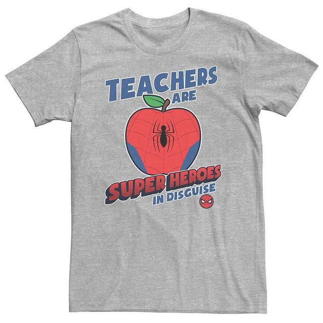 Mens Marvel Teachers Are Super Heroes In Disguise Spider-Man Tee Athletic Grey Product Image