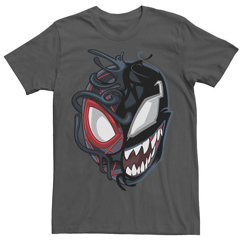 Mens Marvel Spider-Man Venom Miles Split Face Tee Grey Product Image