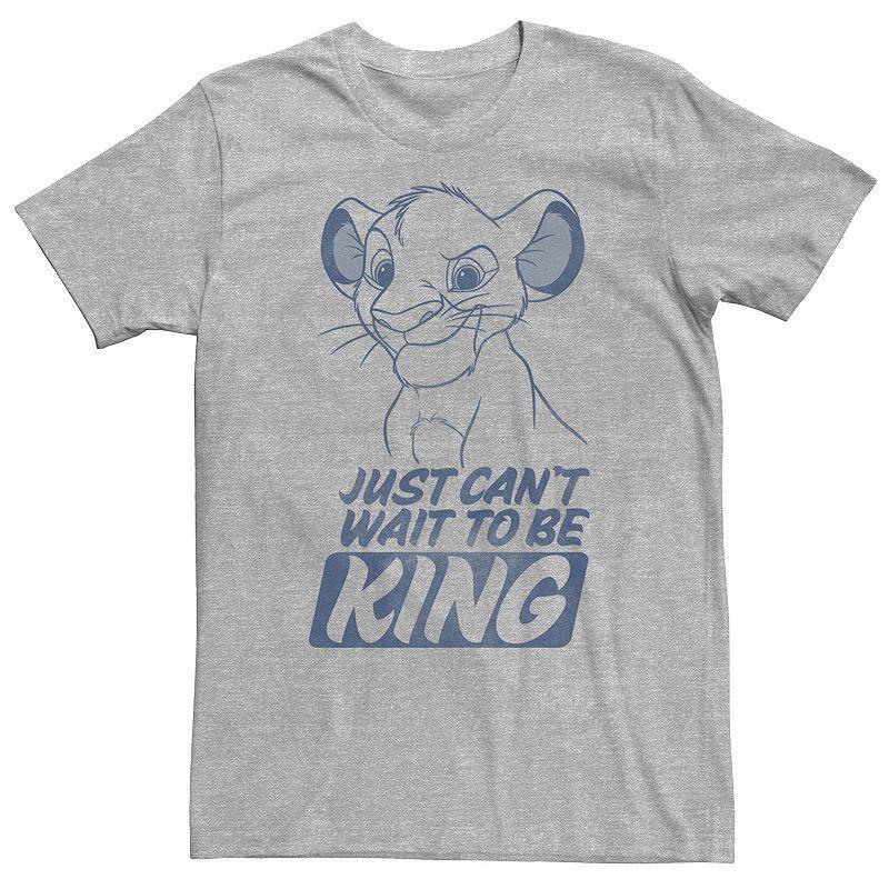 Big & Tall Disney The Lion King Kid Simba Just Cant Wait To Be King Poster Tee, Mens Athletic Grey Product Image