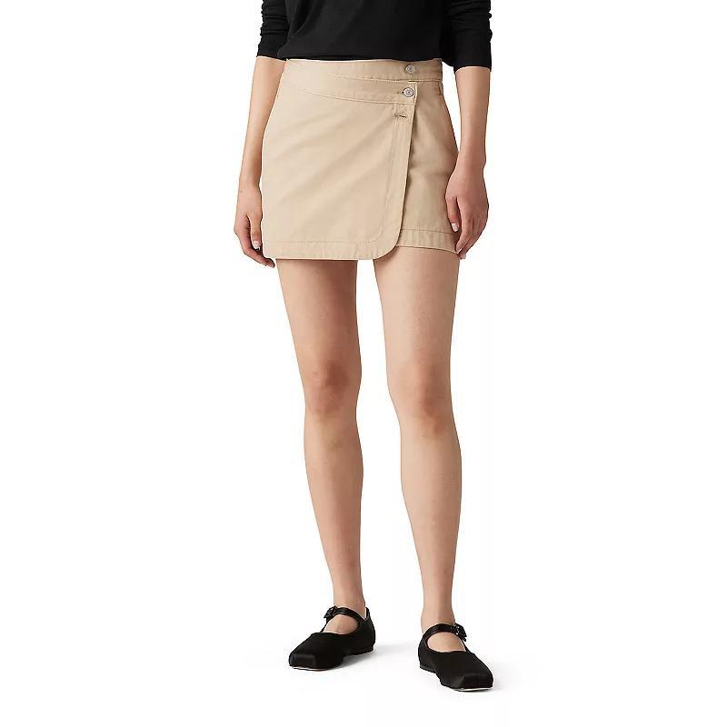 Womens Levis Denim Faux-Wrap Mini Skirt Product Image