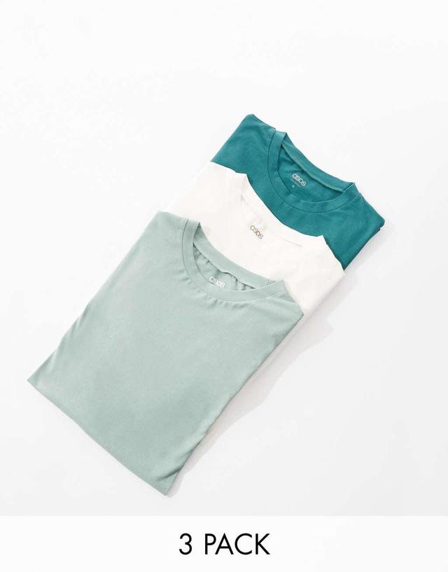 ASOS DESIGN 3 pack crew neck t-shirts in multiple colors Product Image