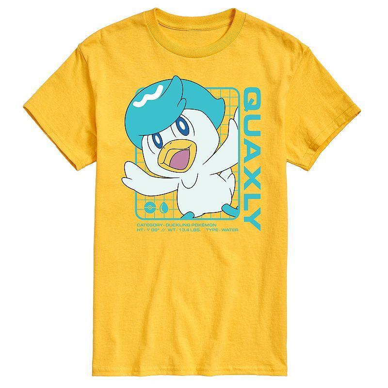 Mens Pokemon Quaxly Stats Graphic Tee Yellow Product Image