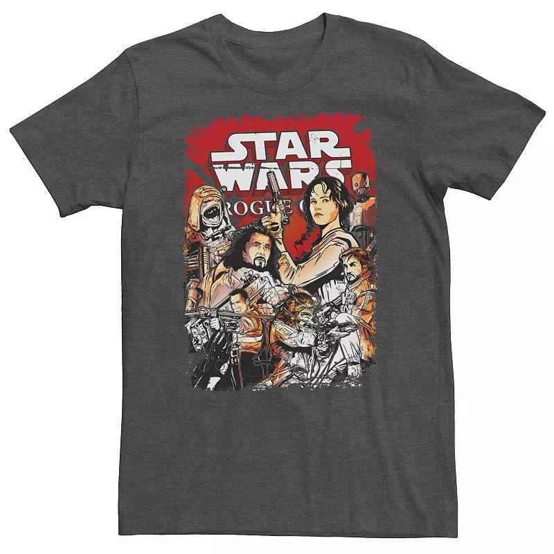 Big & Tall Star Wars Rogue One Team Poster Tee, Mens Grey Heather Product Image