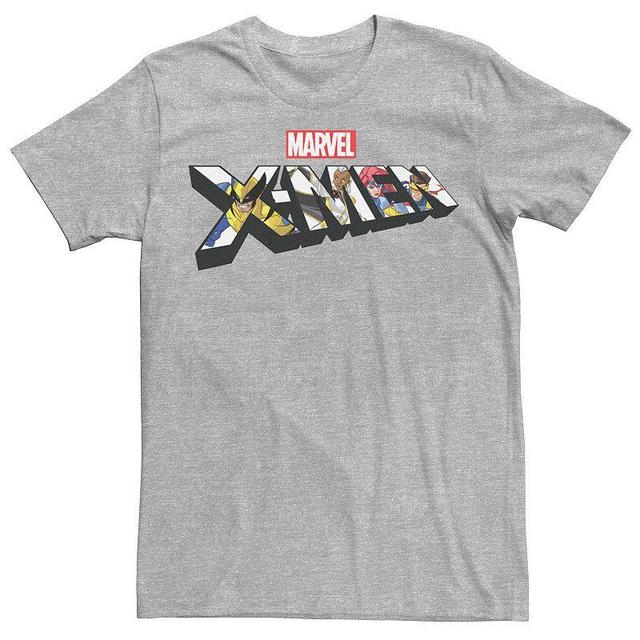 Mens Marvel X-Men Character Fill Logo Tee Athletic Grey Product Image