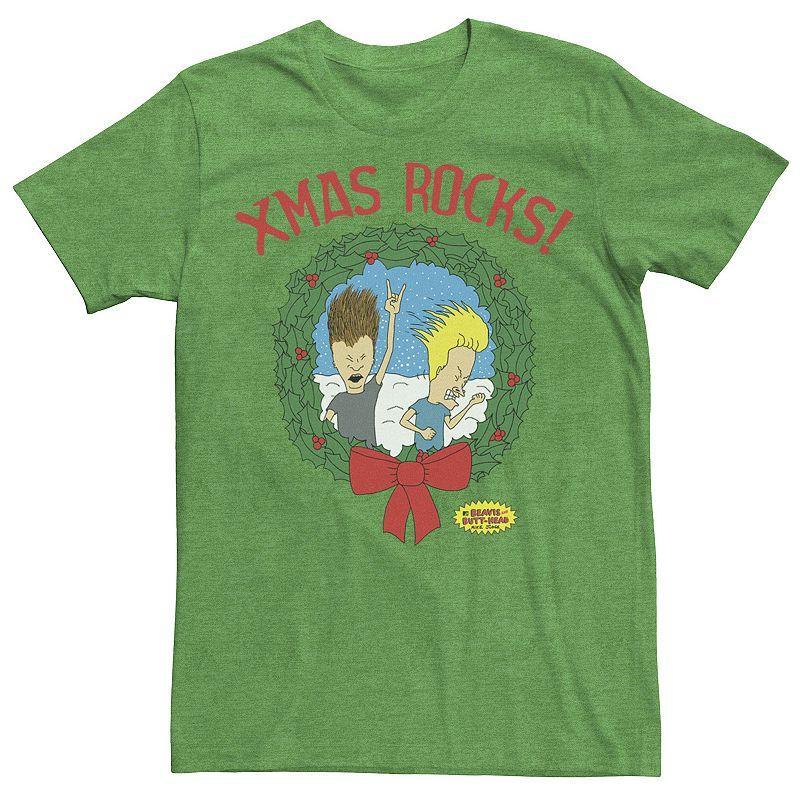 Mens Beavis and Butthead Christmas Costumes Graphic Tee Grey Heather Product Image