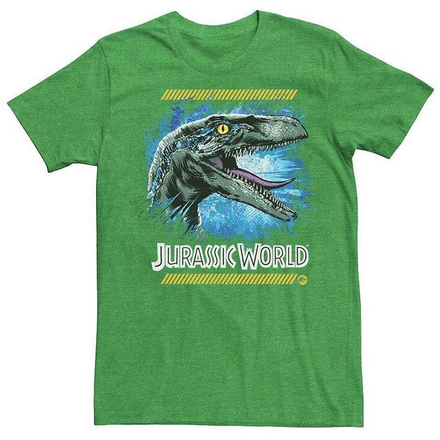 Mens Jurassic World Two Blue Raptor Splatter Graphic Tee Product Image