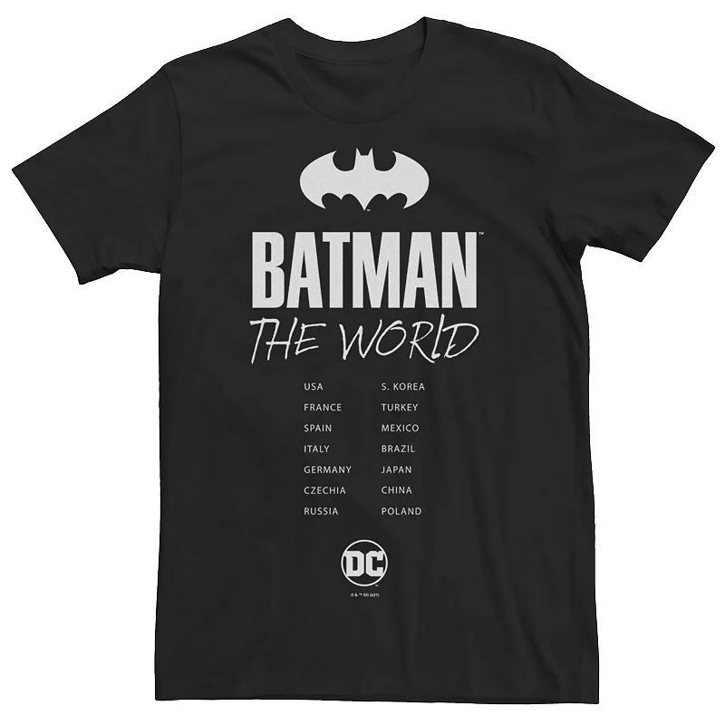 Mens Batman: The World White Bat Logo Stamp Tee, Boys Product Image