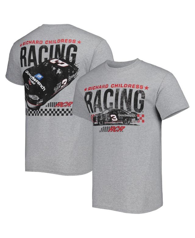 Mens Checkered Flag Sports Heather Gray Richard Childress Racing Goodwrench Two-Sided Car T-shirt Product Image