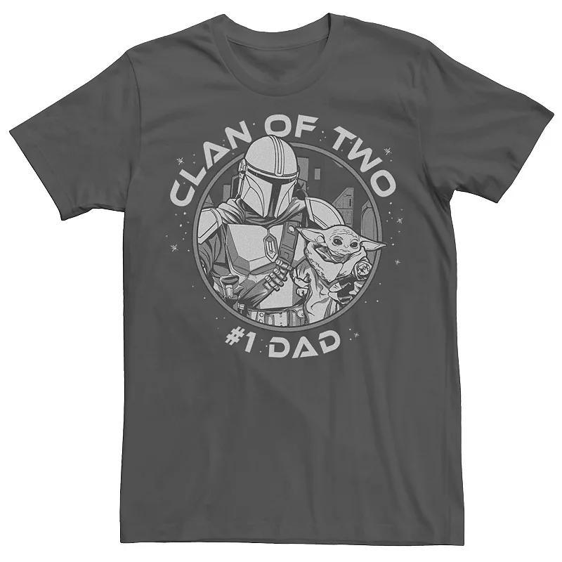 Mens Star Wars The Mandalorian Clan Of Two #1 Dad Greyscale Portrait Tee Product Image