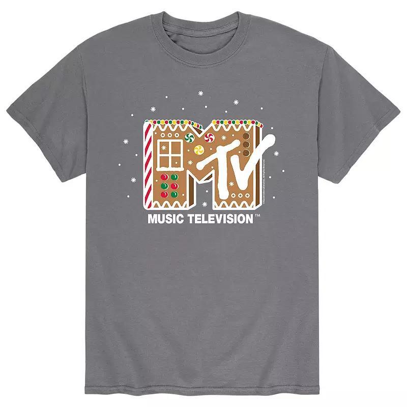 Mens MTV Classic Logo Gingerbread Tee Grey Product Image