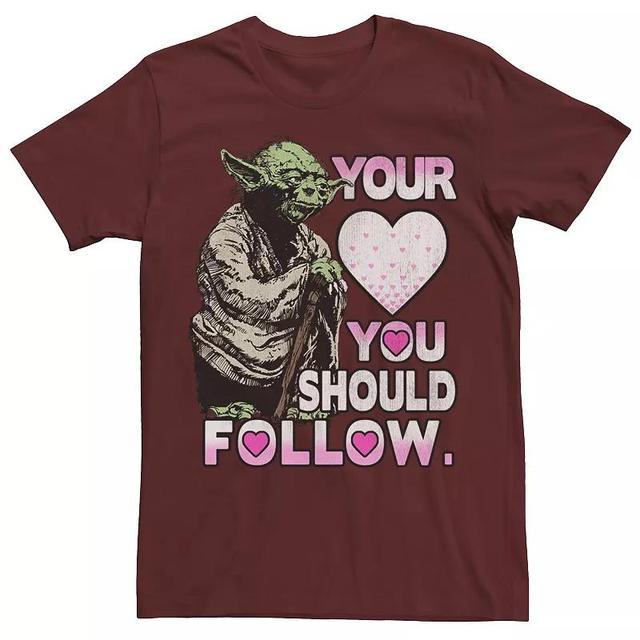 Mens Star Wars Yoda Heart You Should Follow Valentines Day Tee Red Product Image