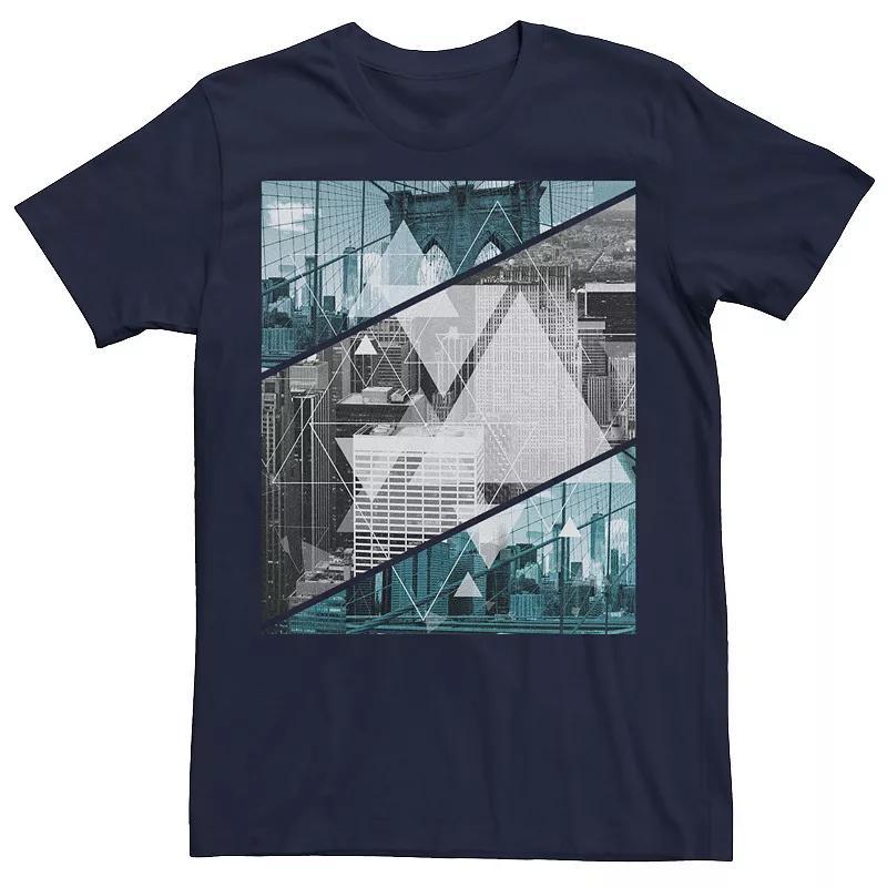 Mens New York City Abstract Graphic Tee Blue Product Image