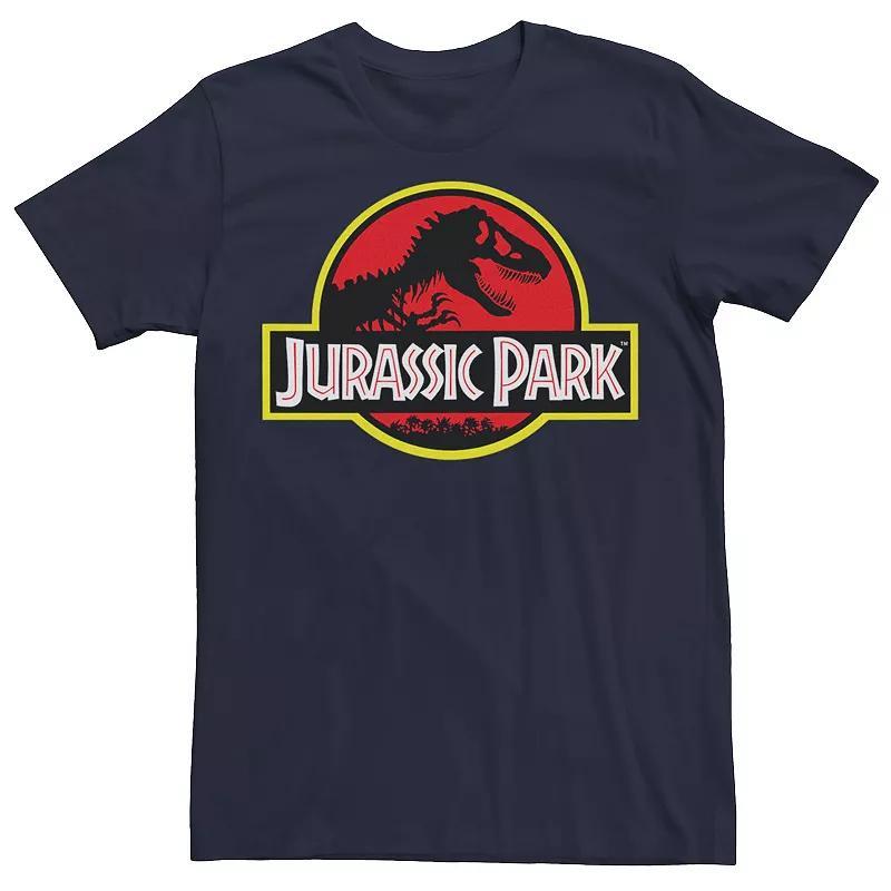 Mens Jurassic Park Red & Yellow Outline Logo Graphic Tee Med Green Product Image