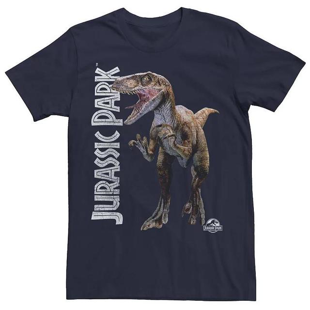 Mens Jurassic Park Velociraptor Full Body Tee Grey Product Image