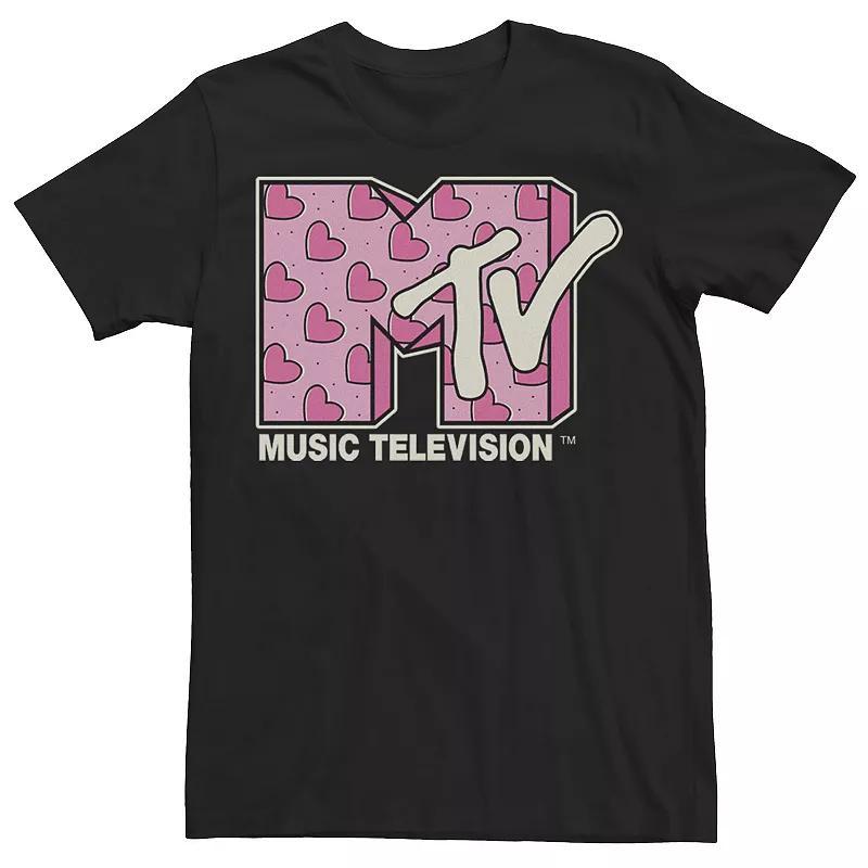 Mens MTV Music Television Heart Doodle Logo Fill Tee Black Product Image