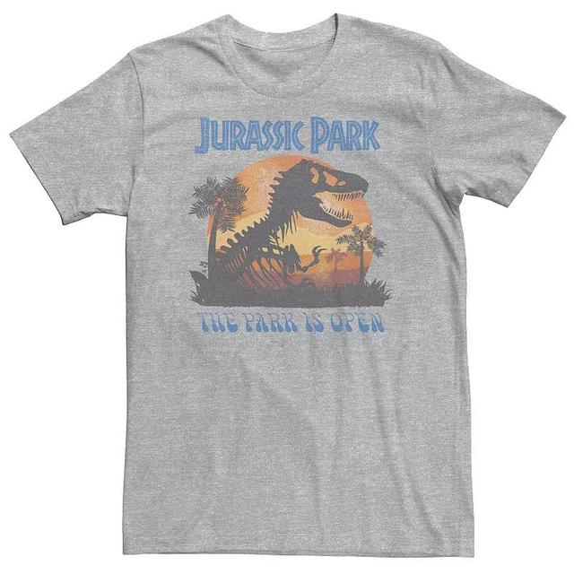 Big & Tall Jurassic Park The Park Is Open Sunset Silhouette Tee, Mens Athletic Grey Product Image