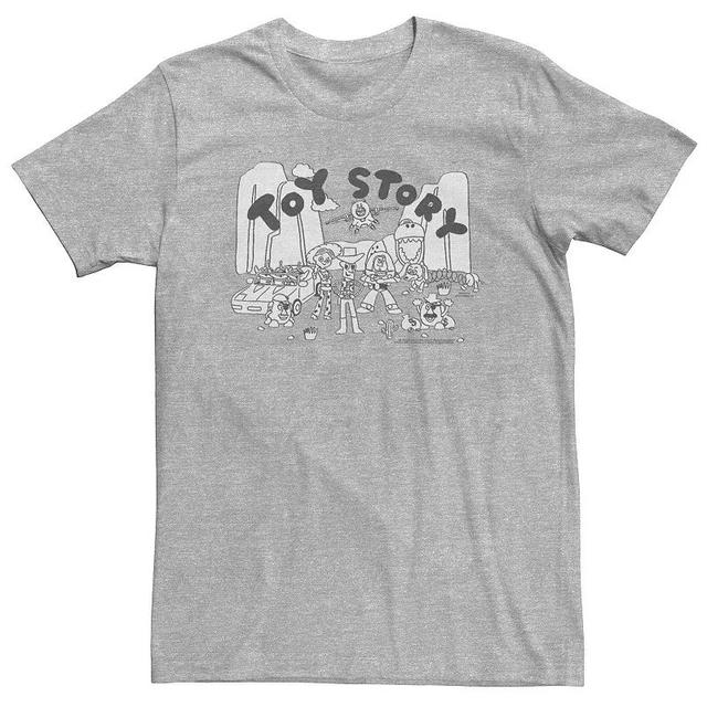 Big & Tall Disney / Pixar Toy Story Group Illustration Tee, Mens Athletic Grey Product Image