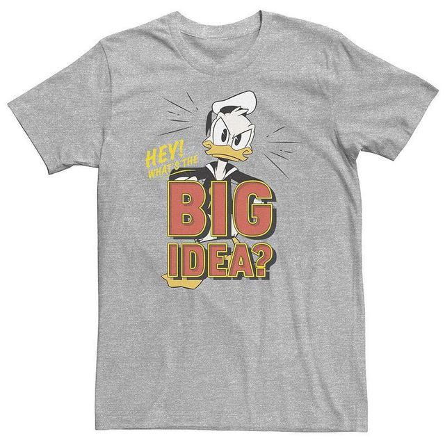 Big & Tall Disney DuckTales Donald Hey Whats The Big Idea Tee, Mens Athletic Grey Product Image