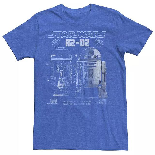 Mens Star Wars R2-D2 Astromech Droid Schematic Tee Royal Grey Product Image