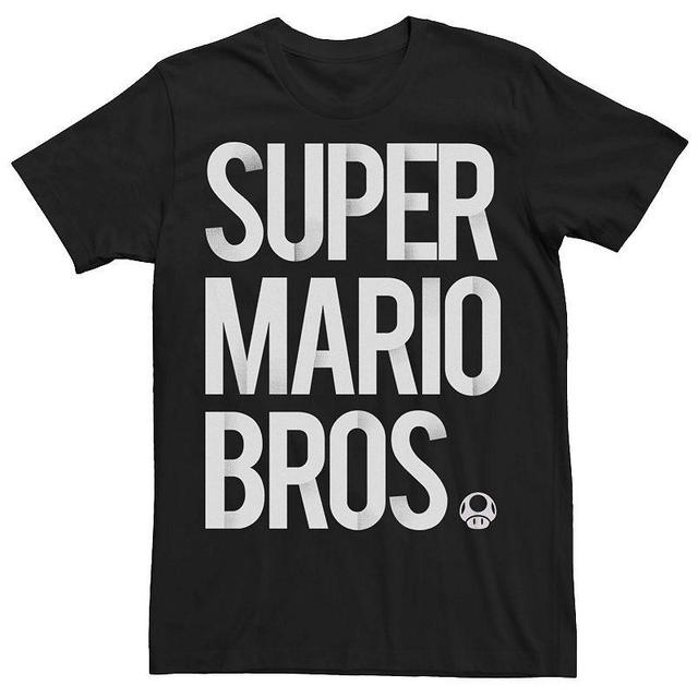 Mens Nintendo Super Mario Bros Word Stack Simple Title Tee Product Image