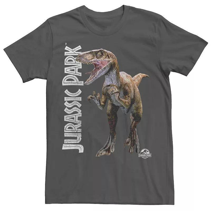 Mens Jurassic Park Velociraptor Full Body Tee Grey Product Image