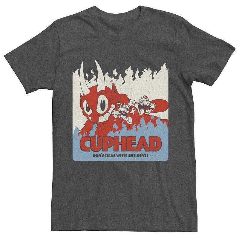 Mens Cuphead Dont Deal With The Devil Vintage Portrait Tee Grey Heather Product Image