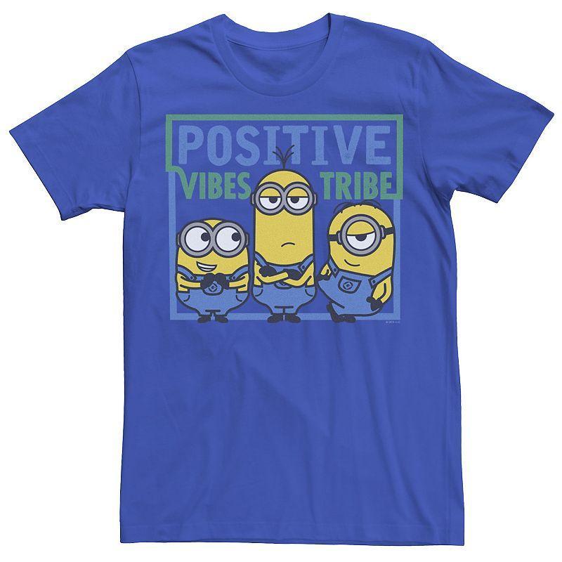 Mens Despicable Me Minions Group Shot Blue Positive Vibes Tribe Tee Product Image