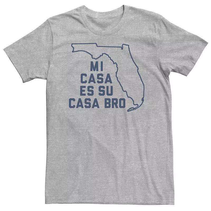 Big & Tall Mi Casa Es Su Casa Bro Florida Hometown Tee, Mens Athletic Grey Product Image