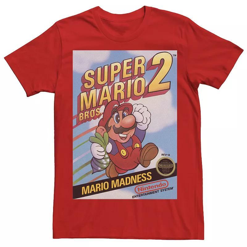 Mens Nintendo Super Mario Bros 2 Retro Box Art Tee Product Image