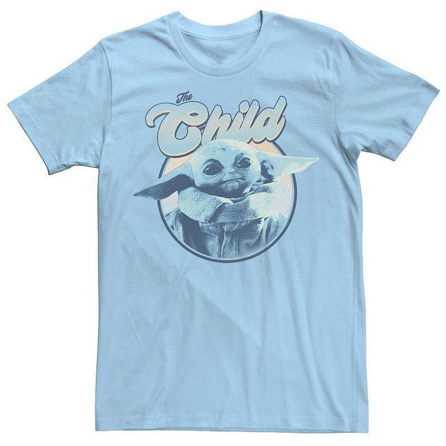 Mens Star Wars: The Mandalorian The Child Retro Portrait Blue Hue Tee Product Image