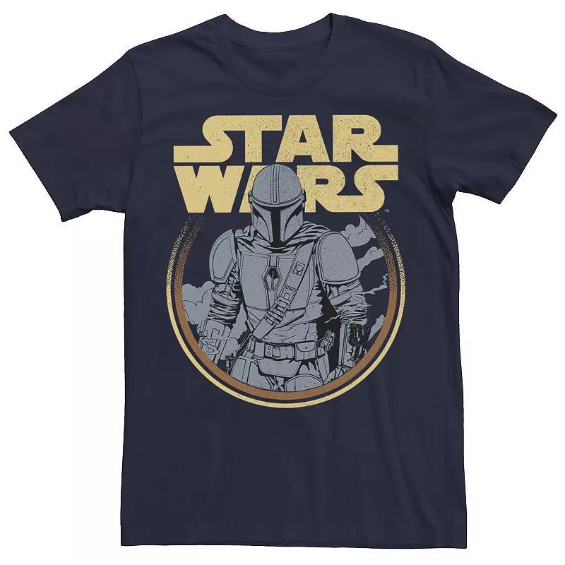 Mens Star Wars The Mandalorian Logo Circle Portrait Tee Blue Product Image