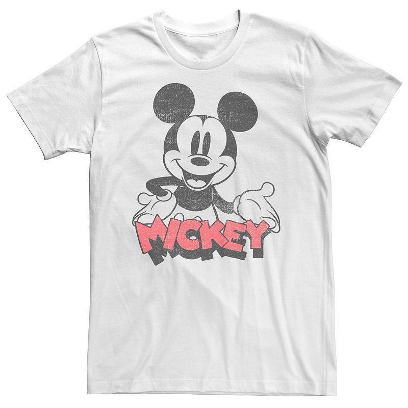 Mens Disney Mickey Mouse Happy Tee White Product Image