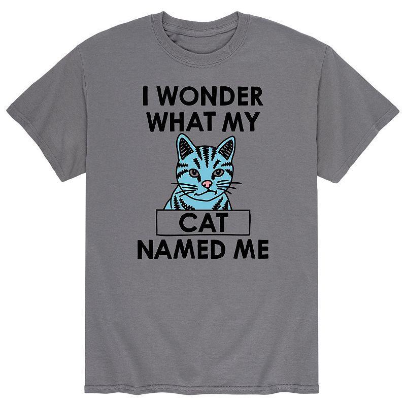 Mens I Wonder What My Cat Named Me Graphic Tee Product Image