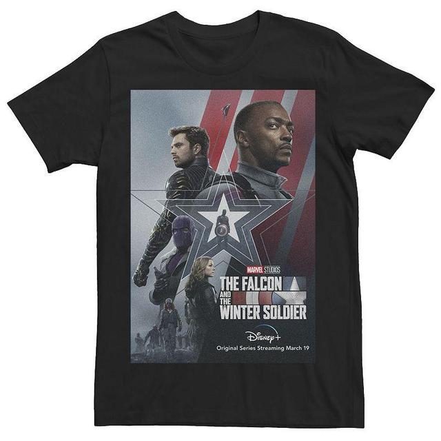 Mens Marvel Falcon & Winter Soldier Group Character Poster Tee Product Image