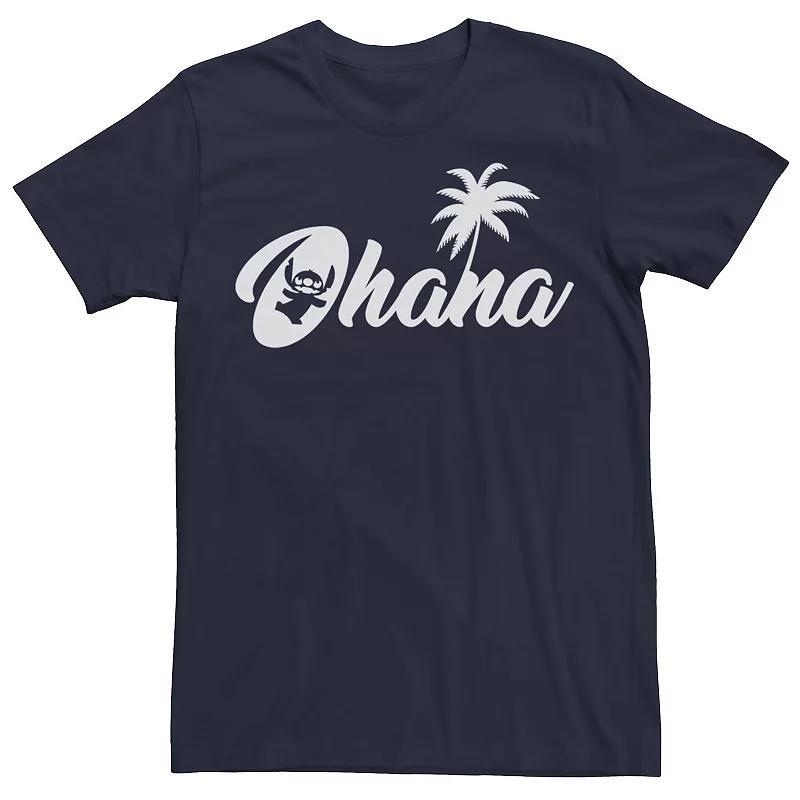 Disneys Lilo & Stitch Ohana Palm Tree Logo Mens Tee Blue Product Image