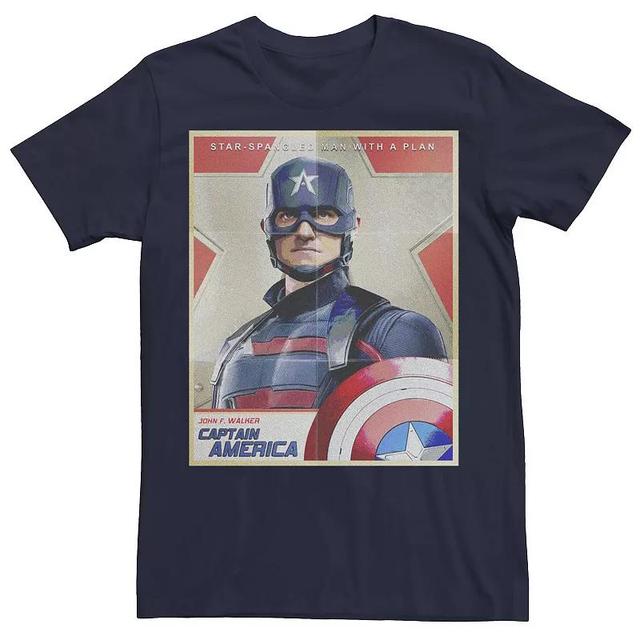 Mens Marvel Falcon Winter Soldier Captain America Man With A Plan Tee Blue Product Image