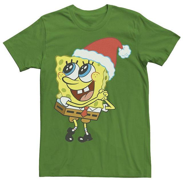 Mens Spongebob Squarepants Santa Hat Dreaming Of Christmas Tee Product Image